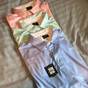Men's Striped Polo Shirt Set - Pink, Mint, Blue xxl nwt